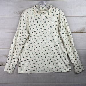 St Johns Bay Womens Turtleneck Top Sz XL Christmas Wreaths Long Sleeve Pullover